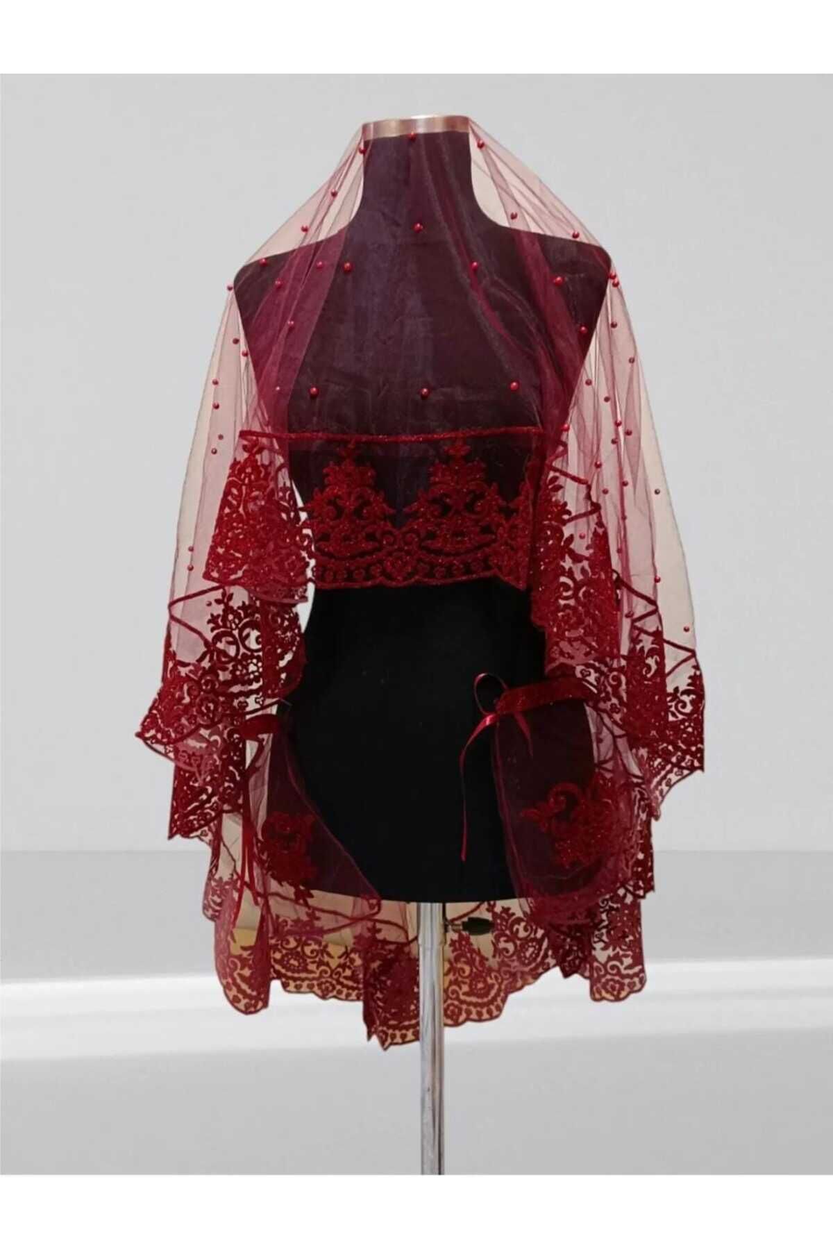 Gelin Kına Duvağı İncili Zarif Sade Tasarım Gelin Kına Yüz Örtüsü Düğün Nikah Nişan Söz Kına