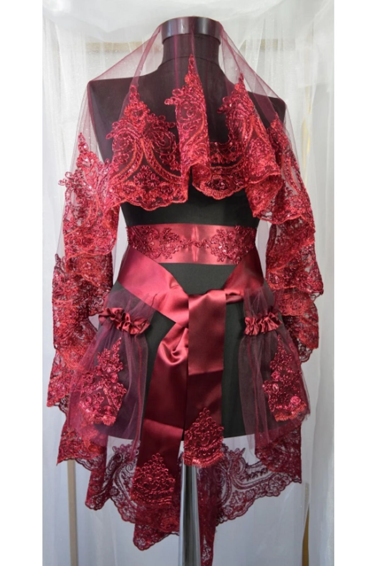 Gelin Kına Duvağı Güpürlü Zarif Tasarım Gelin Kına Yüz Örtüsü Düğün Nikah Nişan Kına