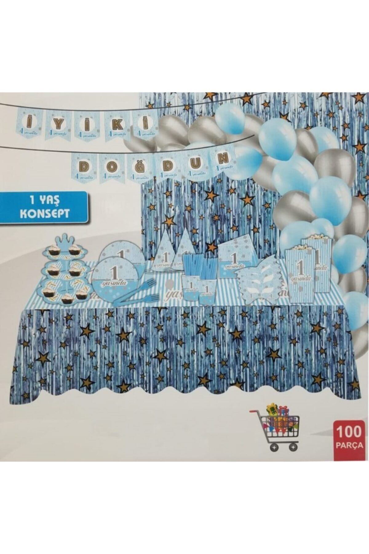 Doğum Günü Parti Seti Mavi Konsept 100 Parça