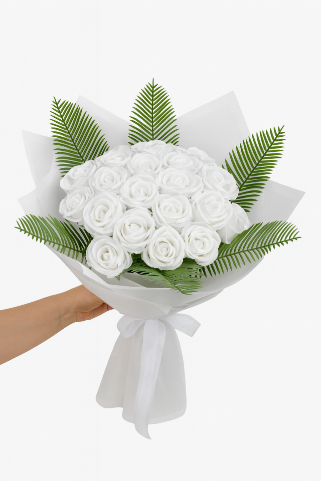 Gerçek Görünümlü Yapay Kadife Gül Kız Isteme Çiçeği