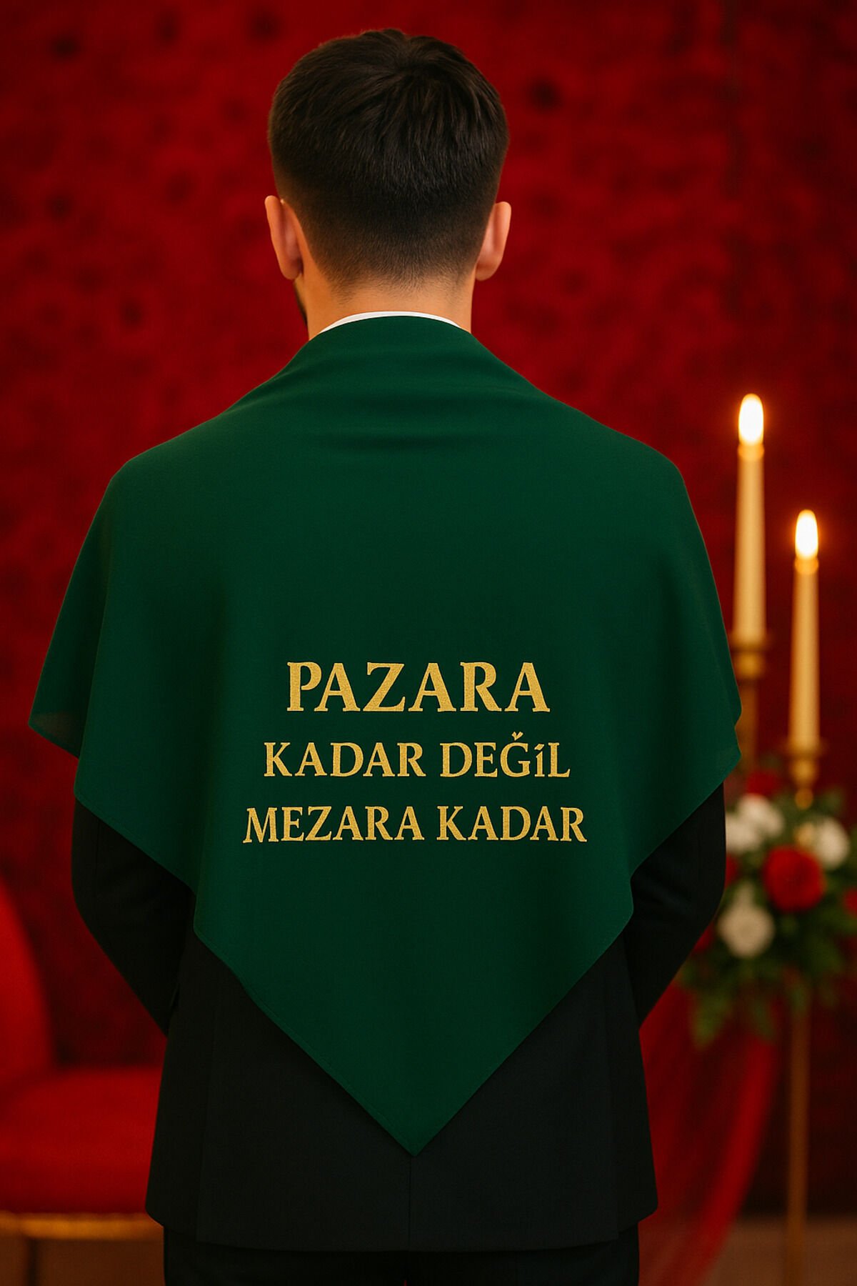 Özel Yazılı Damat Kına Asker Şalı Omuz Örtüsü Nakış Işlemeli Özel 100*100 cm