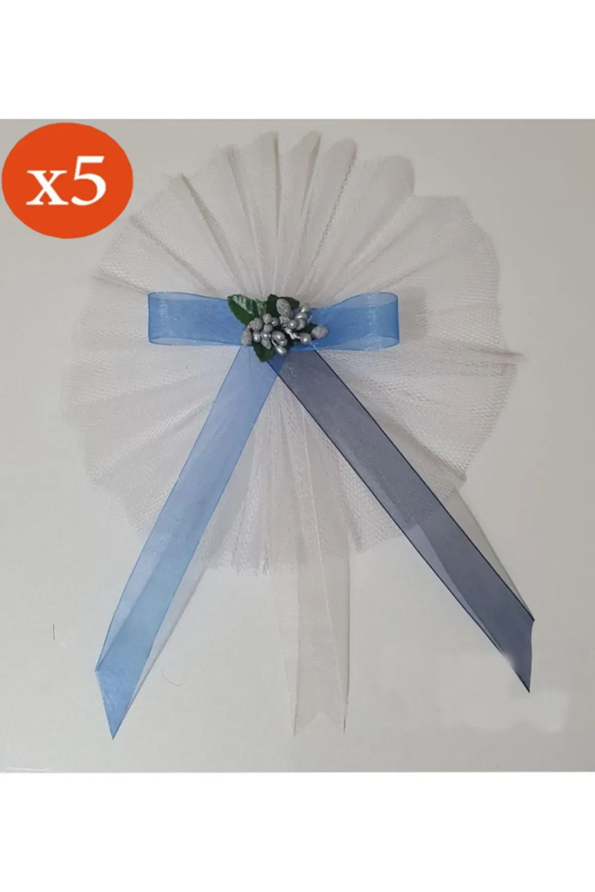 Hobi Bohça Süsü Çeyiz Süsü 5 Adet Mavi