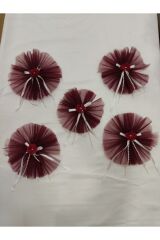 Hobi Bohça Süsü Kına Süsü Konvoy Süsü Bordo 5 Adet