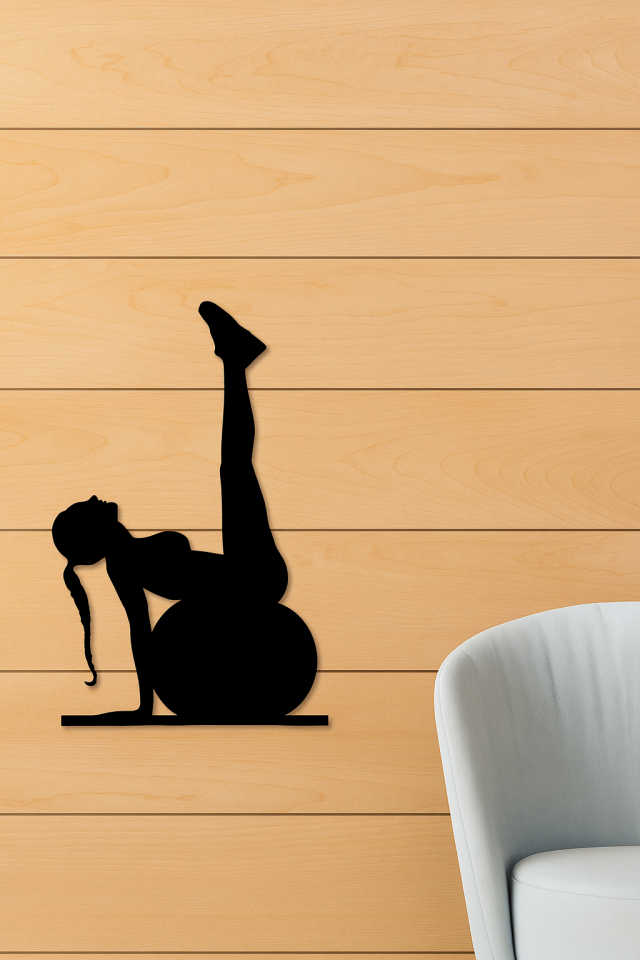 Pilates Toplu Dekor Tablo Mdf Ahşap Lazer Kesim Duvar Panosu 20*28