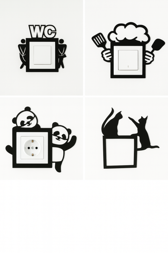 Ahşap Prizlik 4 Lü Set Duvar Süsü Duvar Dekoru