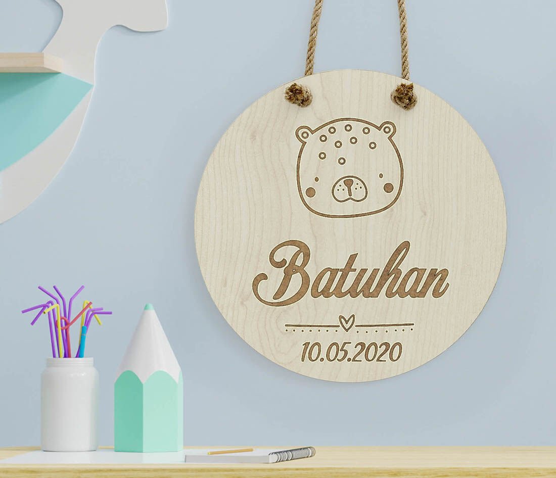 Bebek Kapı Süsü Köpek Figürlü 23 Cm Çapında