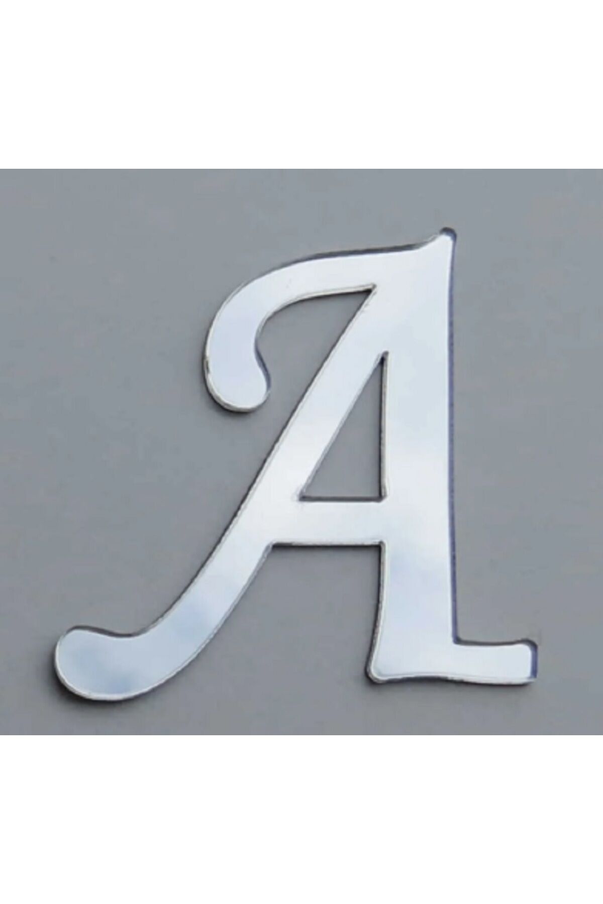 Yapışkanlı Pleksi Harf Gümüş A Harfi 4cm Çapında 1 Adet