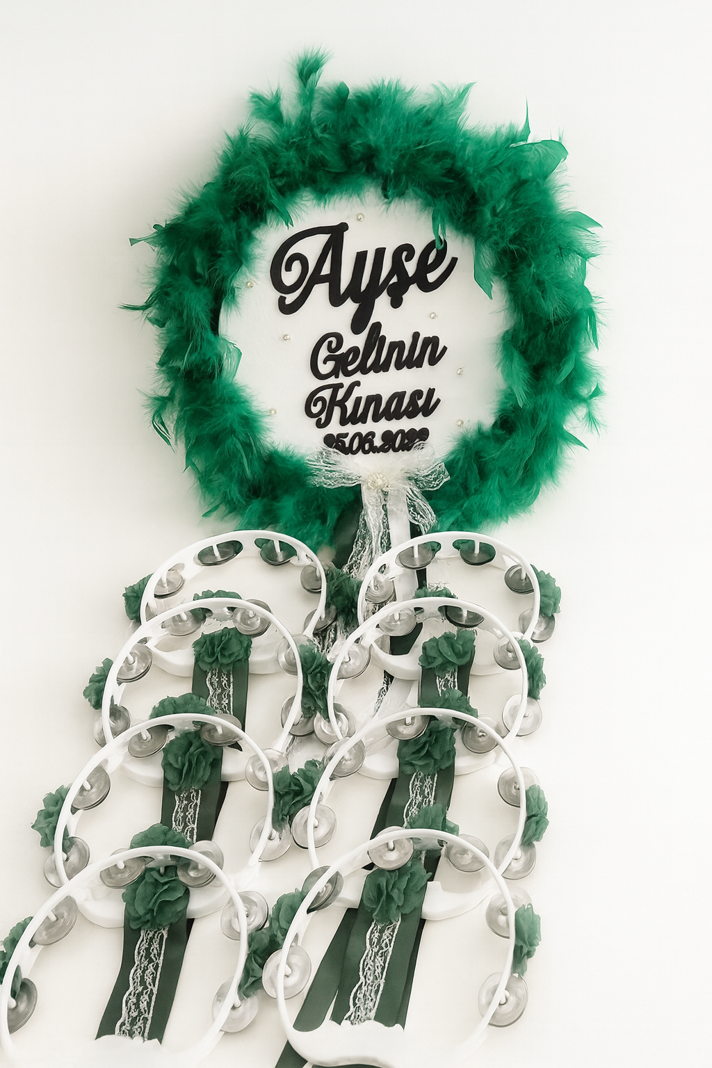 Lazer Kesim Güllü Plastik Tef Kına Defi Kına Malzemesi 10lu Ve Otrişli Deri Tef Vurmalı Çalgı