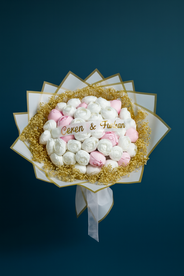 İsme Özel Solmayan Kadife Güllü Aynalı Gül Buketi Gelin Buketi Sevgiliye Anneye Buket