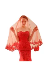 Kına Örtüsü Kadife Gelin Duvağı Bordo