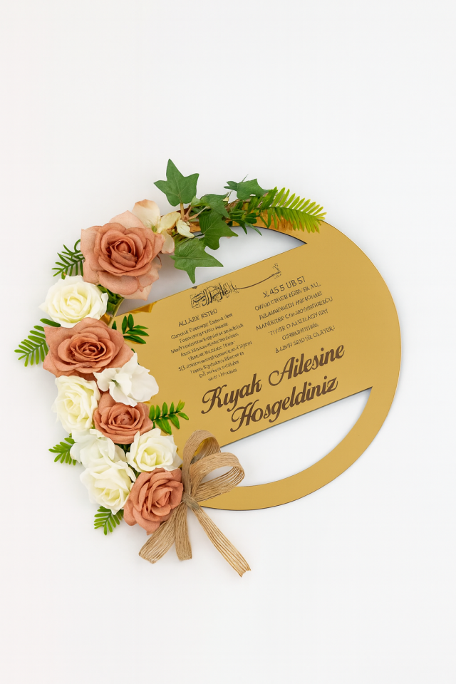 İsme Özel Gold Plexi Kapı Süsü Süslü Lüx Duvar Süsü Duvar Dekoru