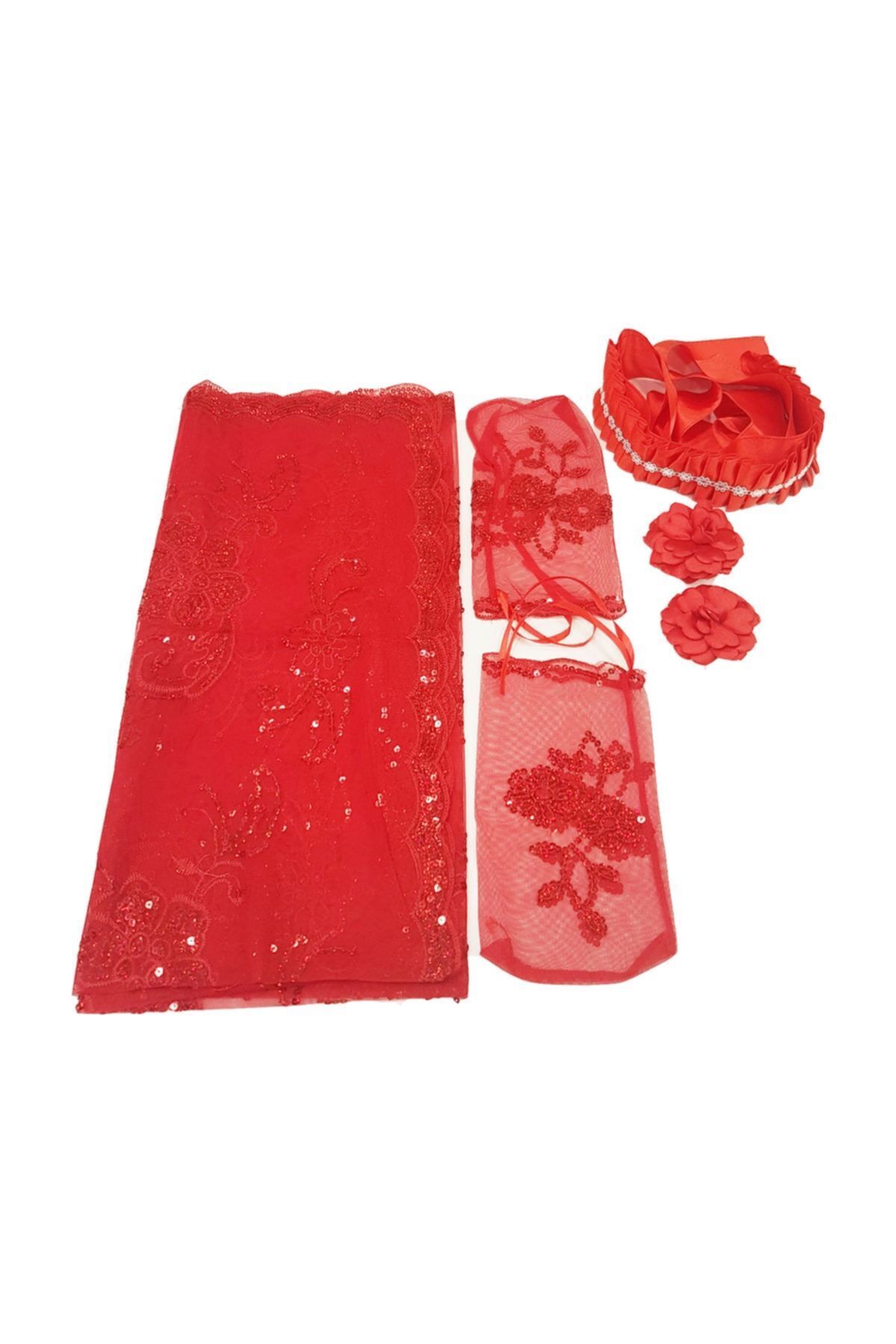 Kına Gecesi Kına Malzemesi 6 Parça Gelin Duvak Seti