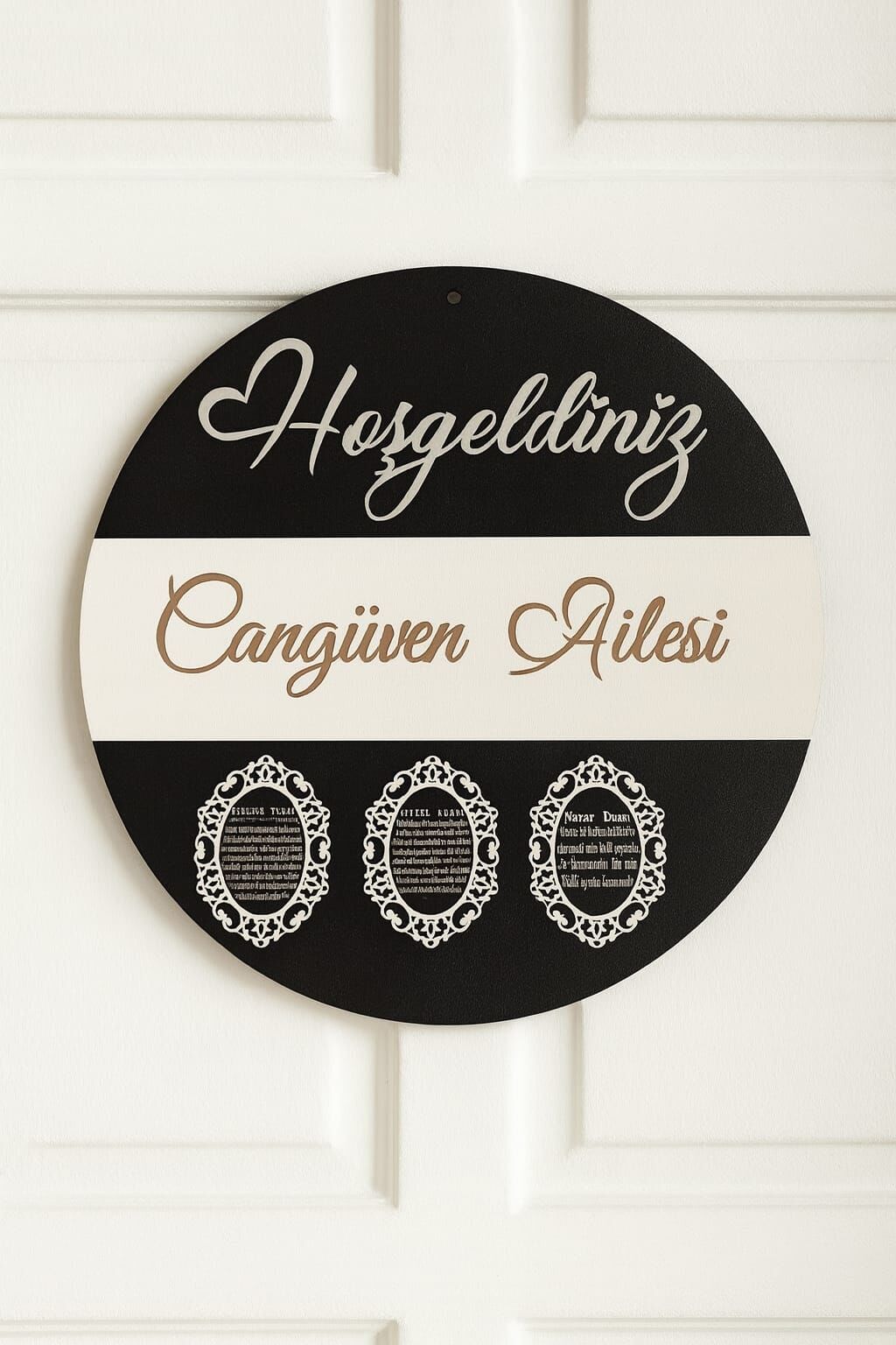 Kapı Süsü Ayetel Kürsi Nazar Ve Bereket Dualı  Kapı Süsü Duvar Süsü 23 cm Çapında