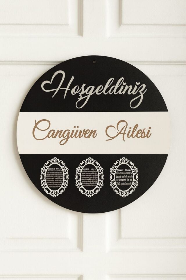 Kapı Süsü Ayetel Kürsi Nazar Ve Bereket Dualı  Kapı Süsü Duvar Süsü 23 cm Çapında