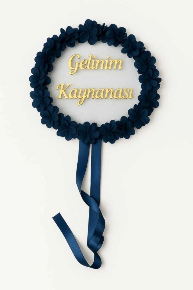Gelinin Kaynanasına Özel Kına Tefi Kına Malzemeleri Def Zilli Def Çıngıraklı Tef vurmalı çalgı Lacivert