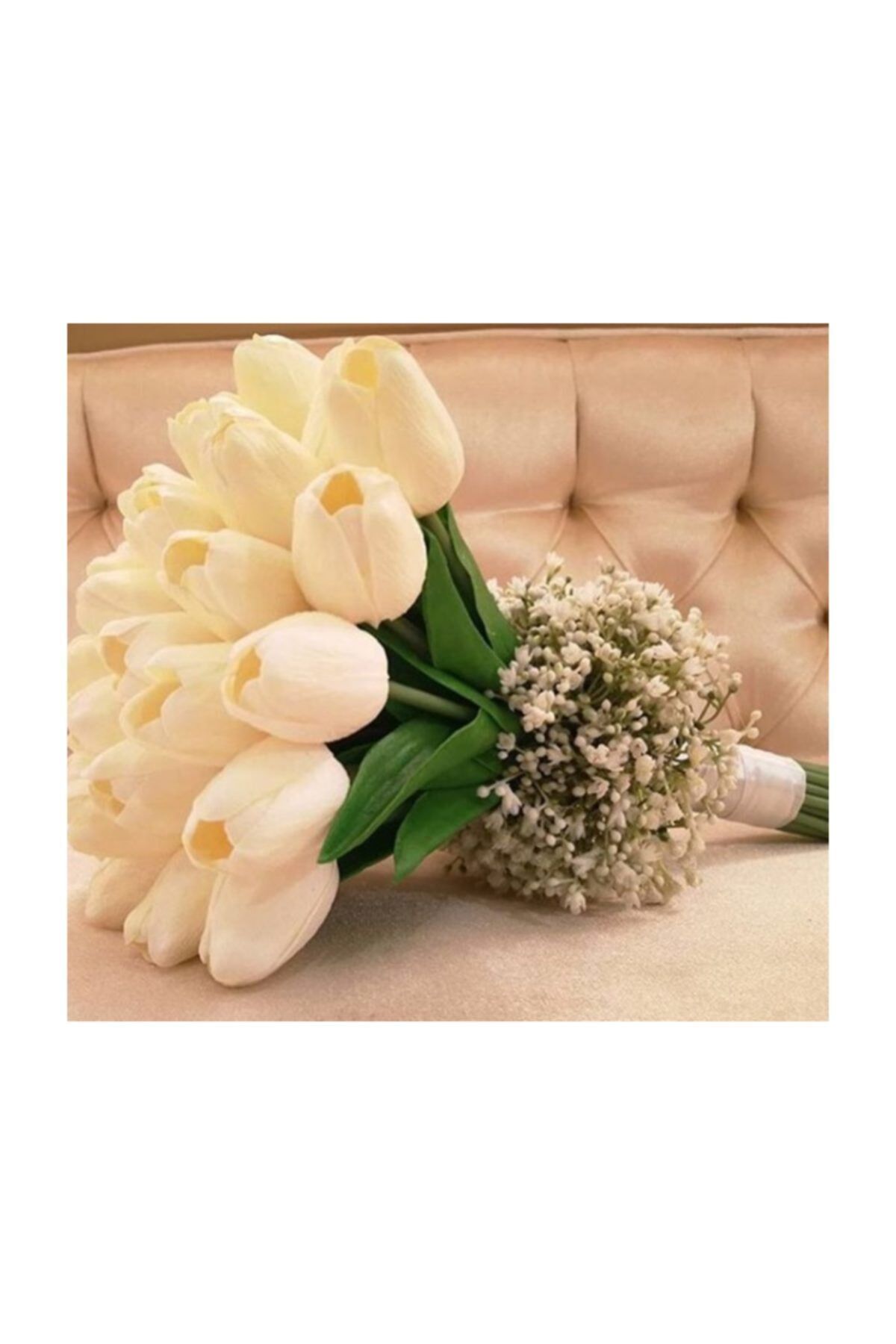 Gelin Buketi Islak Lale Gelin Eli Çiçeği Düğün Söz Ve Nişan Aksesuarı Ekru