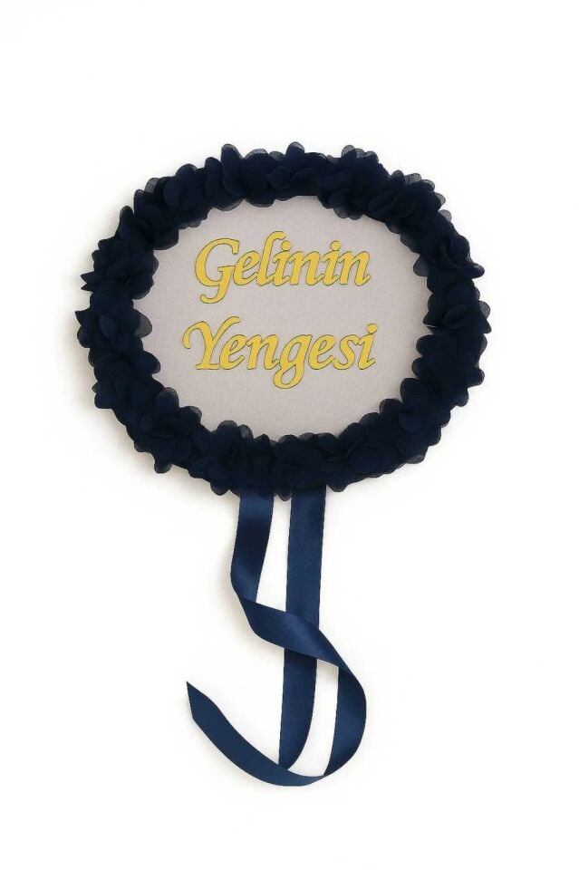 Gelinin Yengesine Özel Kına Tefi Kına Malzemeleri Def vurmalı tef Zilli Tef Çıngırak Lacivert