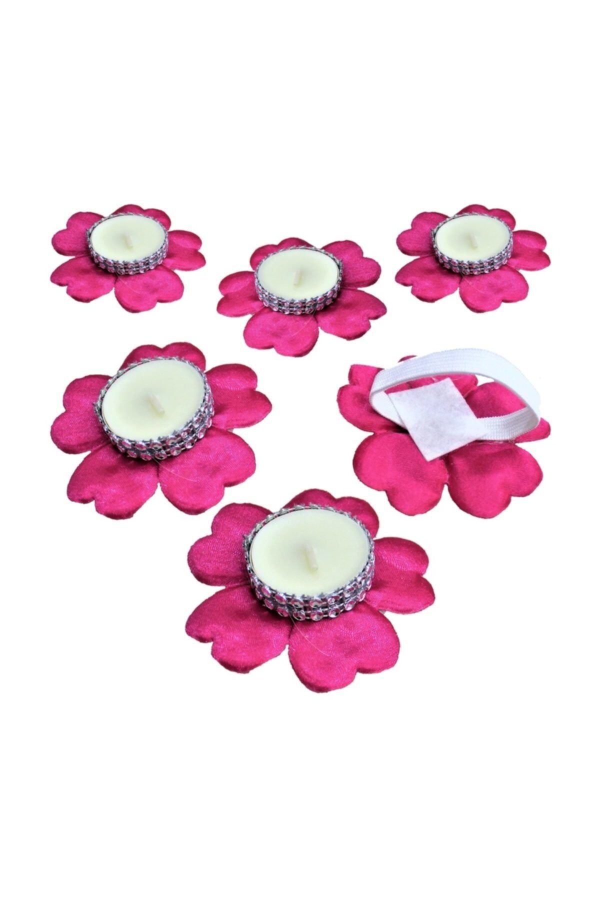 Kına Gecesi Kına Malzemesi 60 Adet Mumlu El Gülü Fuşya