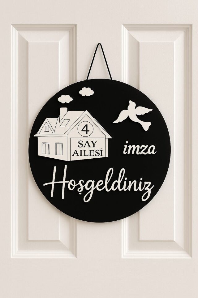 Evimize Hoşgeldiniz Kapı Süsü Kapı İsimliği Aile İsimli