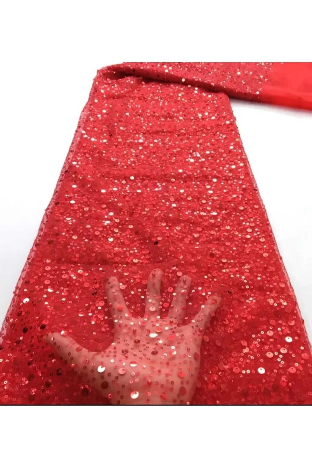 Abiye Kumaş Düğün Nikah Kına Nişan Abiye Kumaş 1 Metre Kırmızı