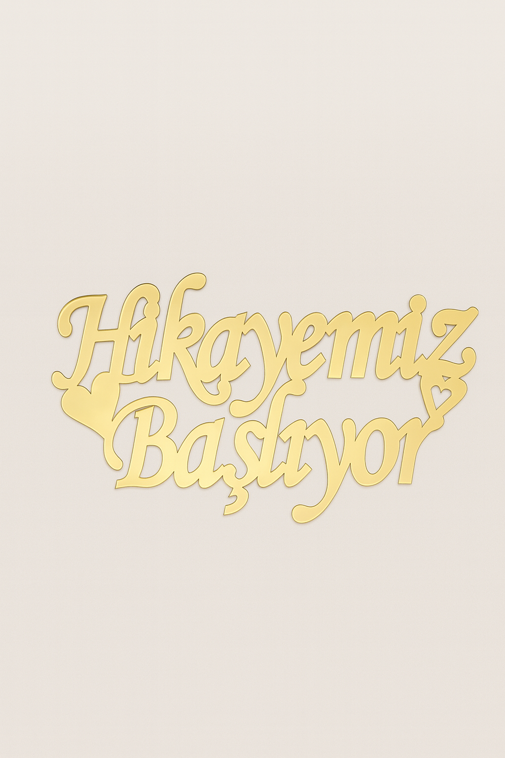 Pleksi Isimlik Hikayemiz Başlıyor Yazısı Pleksi Gold 28x20 Cm