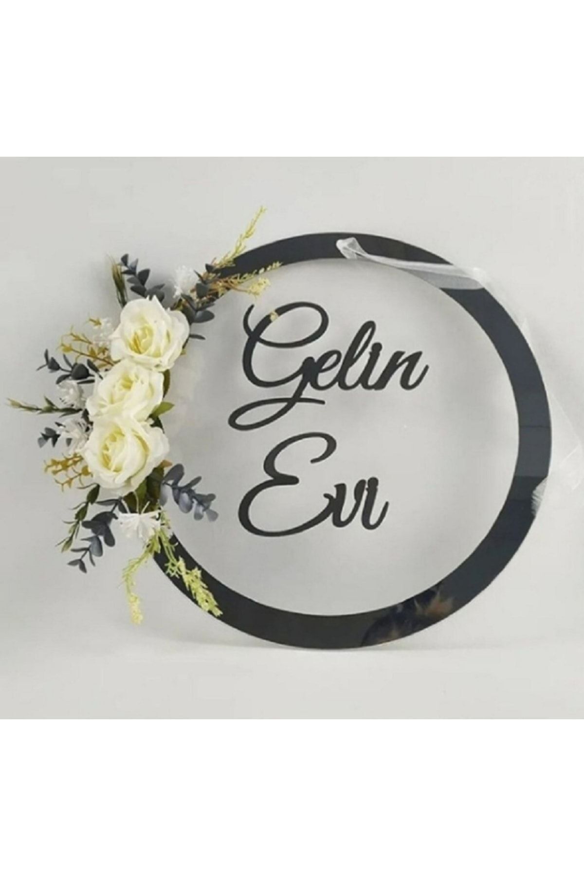 Gümüş Pleksi Gelin Evi Yazılı Kapı Süsü Duvar Dekoru Hediyelik Süs