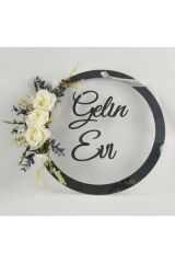 Gümüş Pleksi Gelin Evi Yazılı Kapı Süsü Duvar Dekoru Hediyelik Süs