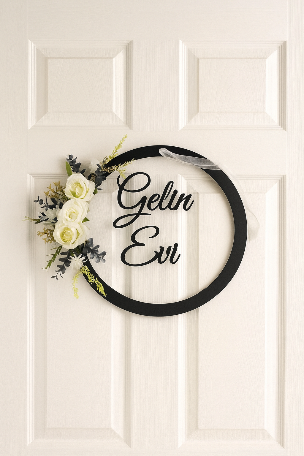 Gümüş Pleksi Gelin Evi Yazılı Kapı Süsü Duvar Dekoru Hediyelik Süs