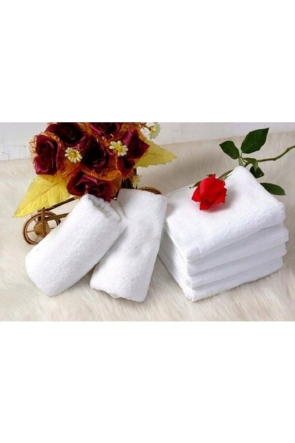 Sade Beyaz El Yüz Havlusu 6'lı 50*90 Beyaz