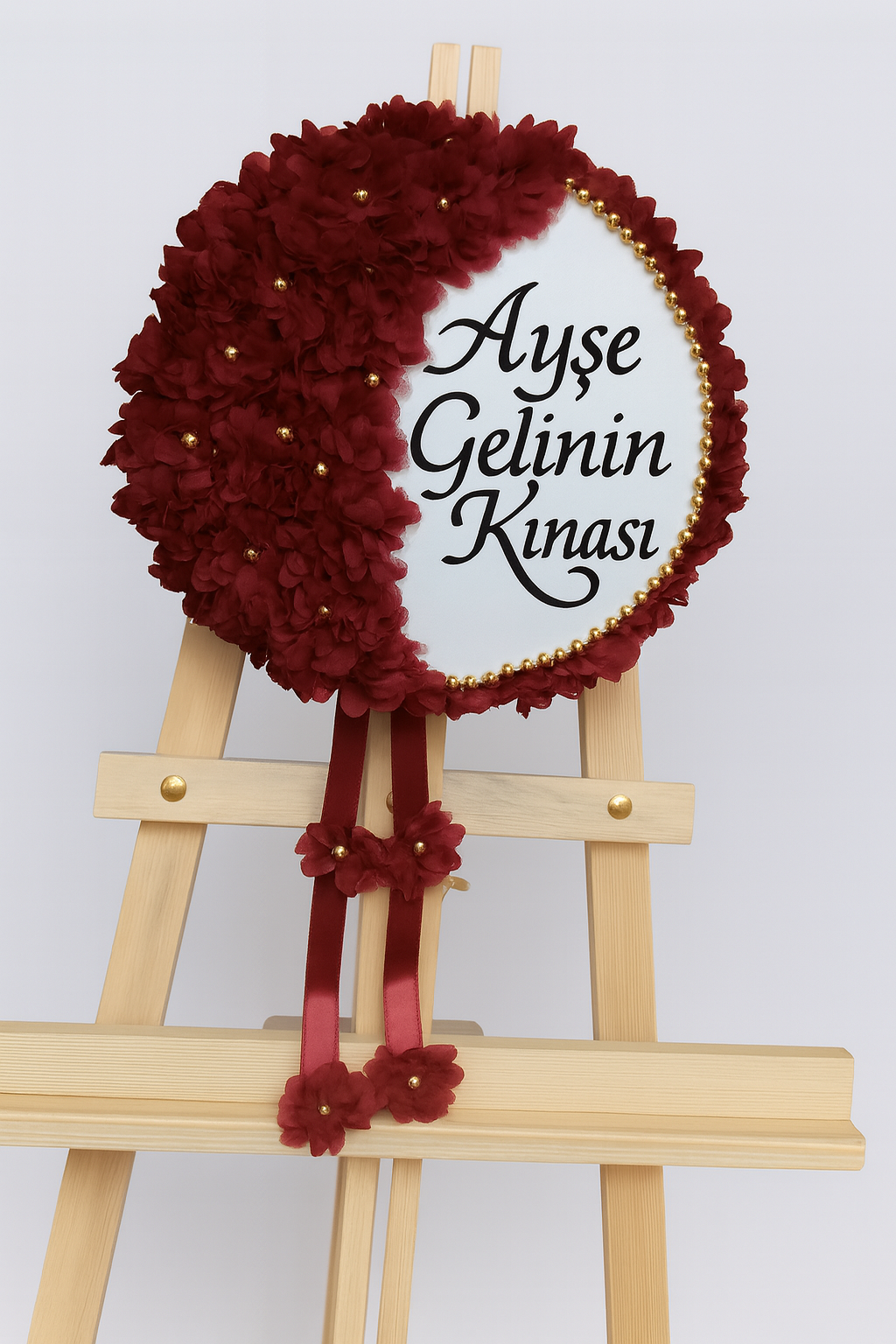 İsme Özel Lazer Güllü Süslü Deri Tef Kına Gecesi Gelin Tefi  Vurmalı Çalgı Müzik Aleti Bordo