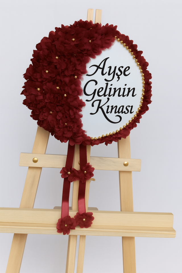 İsme Özel Lazer Güllü Süslü Deri Tef Kına Gecesi Gelin Tefi  Vurmalı Çalgı Müzik Aleti Bordo