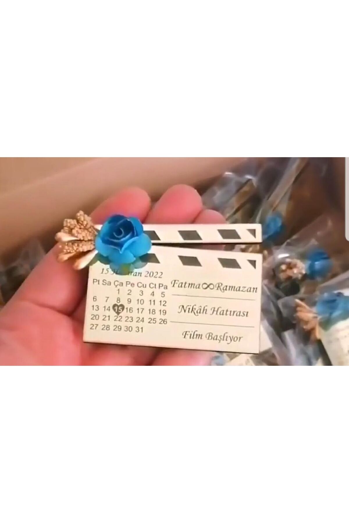 Nişan Söz Nikah Düğün Hatırası Magneti 30 Adet Film Başlıyor Magnet
