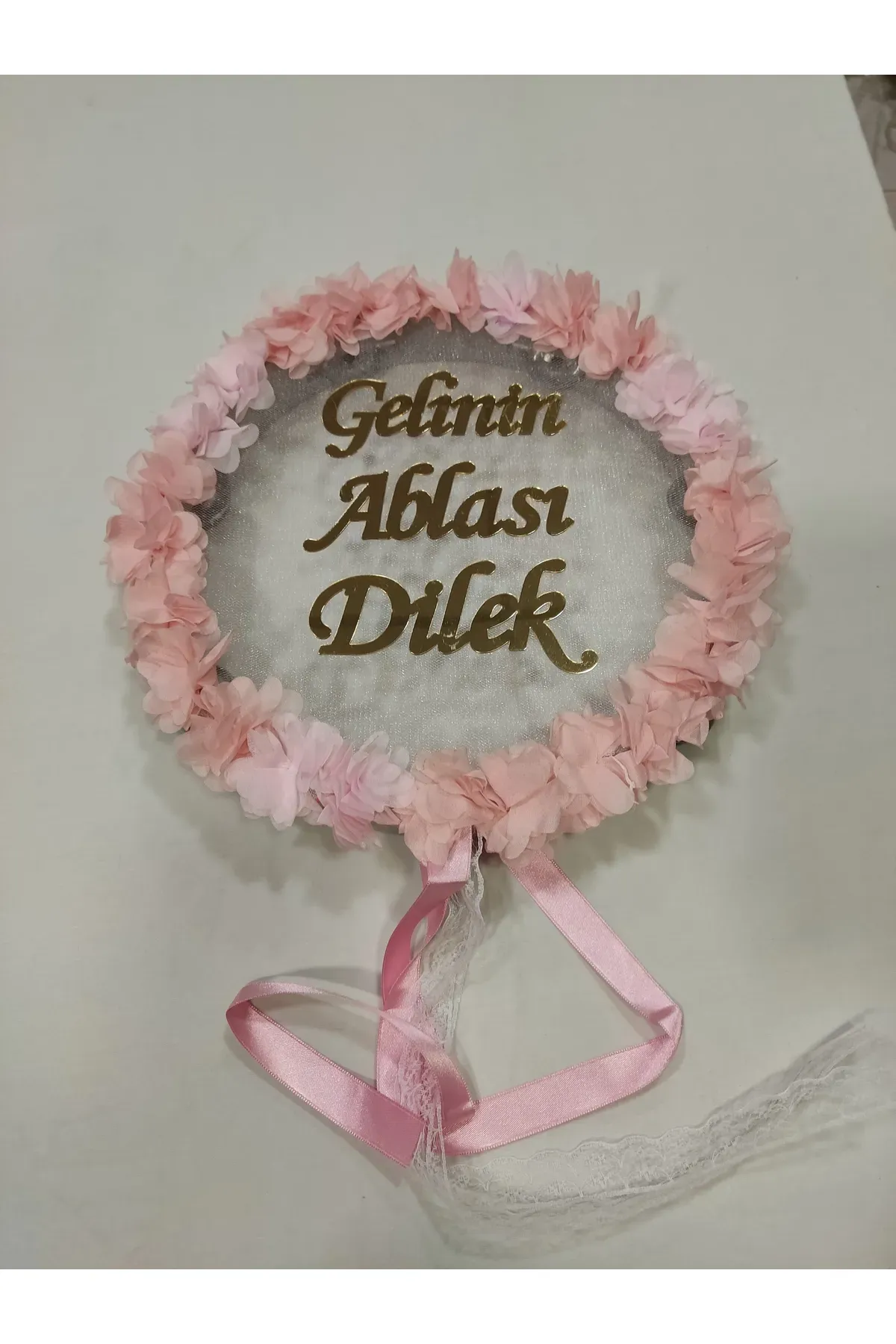 Gelinin Ablası İsme Özel Lazer Güllü Deri Tef Kına Gecesi Malzemesi Kına Tefi Tüllü Tef Pudra