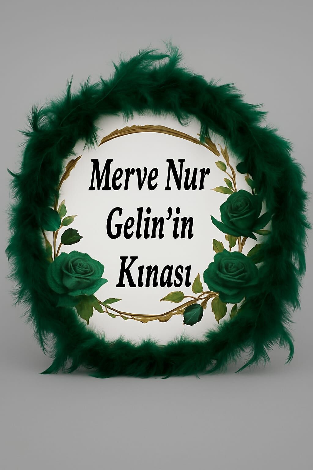İsme Özel Kın Gecesi Gelin Tefi Otrişli Deri Tef Vurmalı Çalgı Def Yeşil
