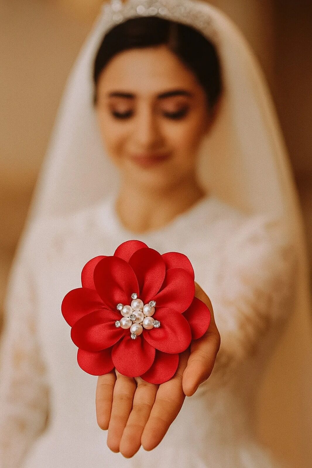 İncili Parlak Taşlı Gelin El Gülü, Damat, Nedime Bileklik, Düğün Kına Söz Bride, 2 Adet