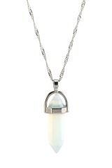 Unisex Ekru Doğal Ay Taşı Doğal Taş Kolye