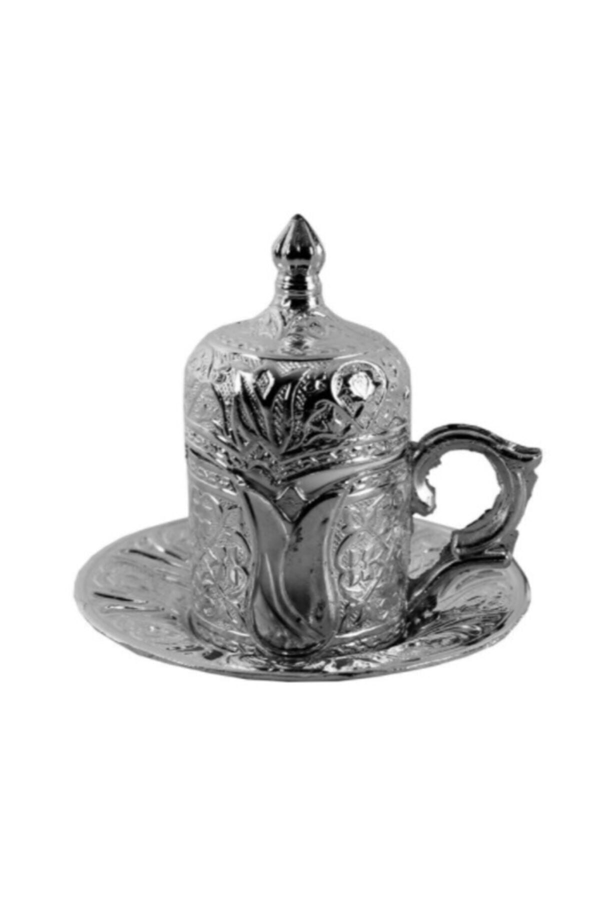 Laleli Gold Metal Damat Fincanı Gümüş