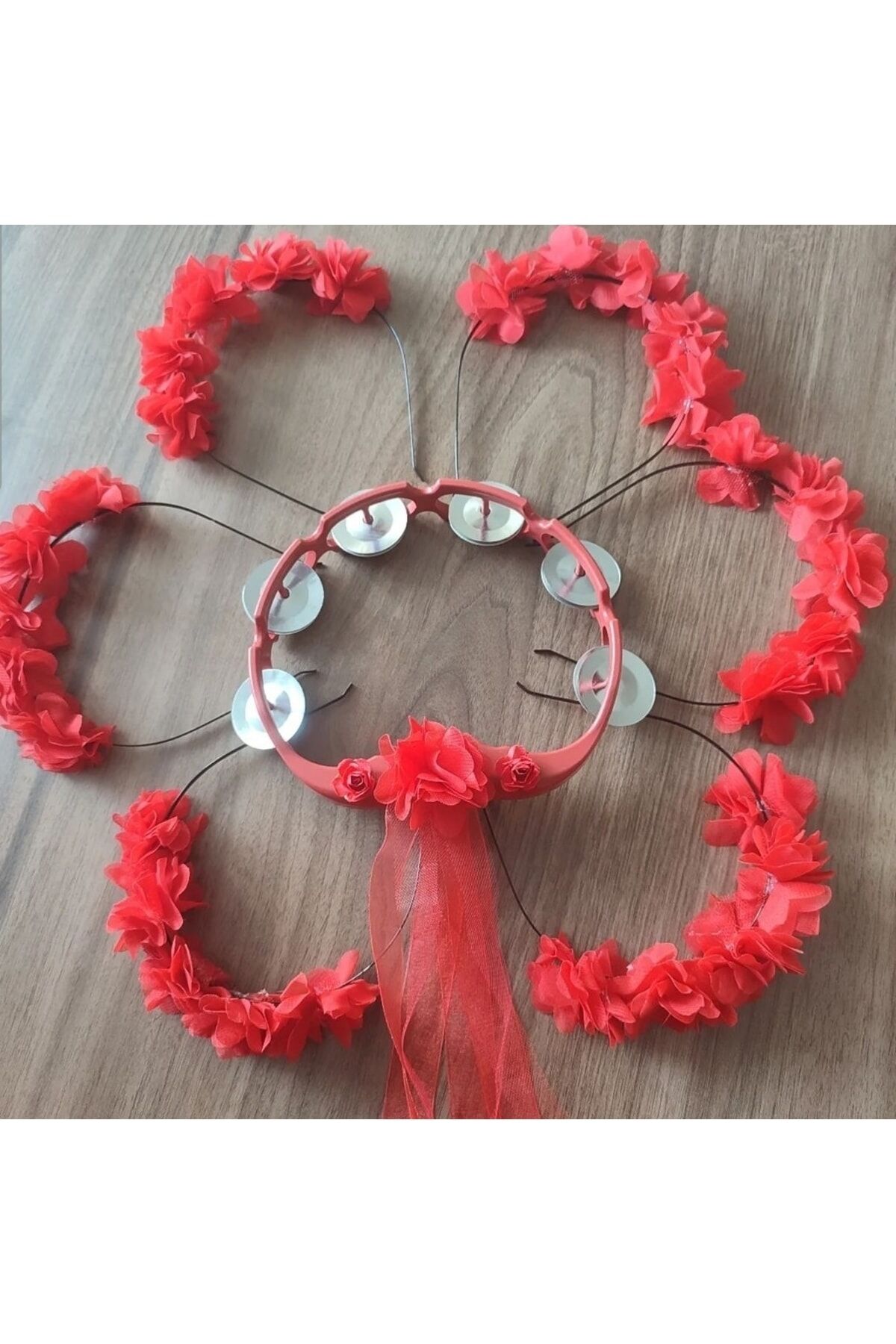 Kına Tacı Ve Kına Malzemesi Lazer Güllü Kurdaleli Tef Vurmalı Çalgı Def Nedime Tacı