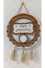 Evimize Hoşgeldiniz Yazılı Kapı Isimliği Kapı Süsü Duvar Süsü Ahşap Duvar Dekoru