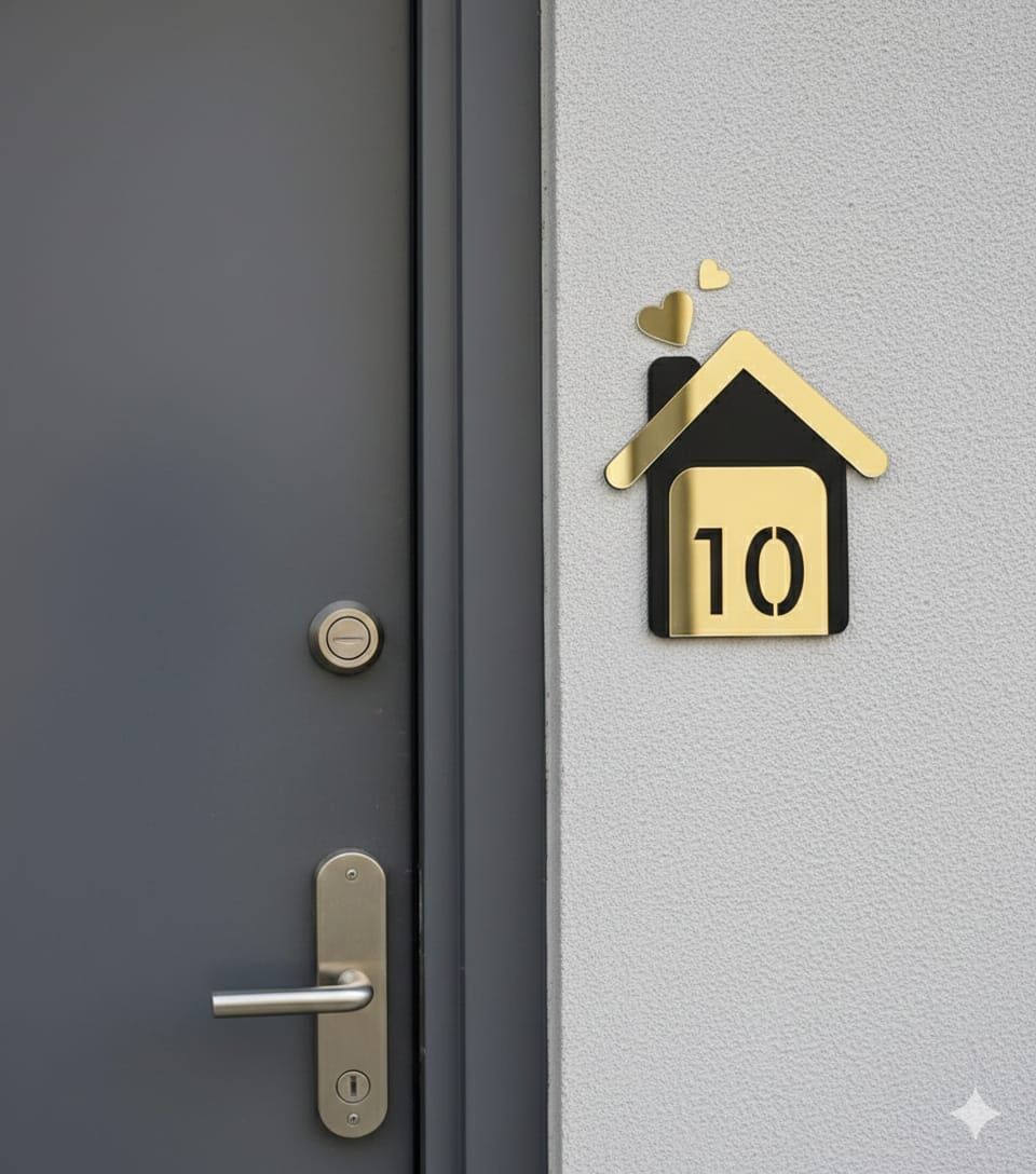 Kişiye Özel İsimli Ahşap Kapı Numarası Kapı Numaralığı Ev Dekorlu