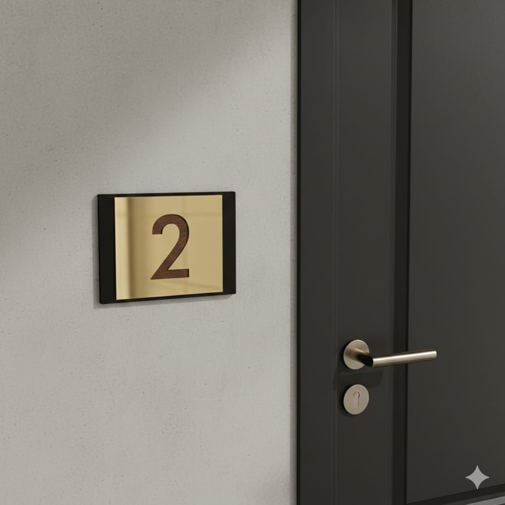 Kişiye Özel İsimli Ahşap Kapı Numarası Kapı Numaralığı
