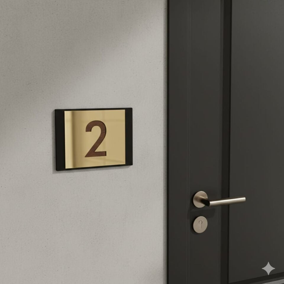 Kişiye Özel İsimli Ahşap Kapı Numarası Kapı Numaralığı