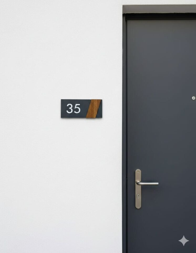 Kişiye Özel İsimli Ahşap Kapı Numarası Kapı Numaralığı