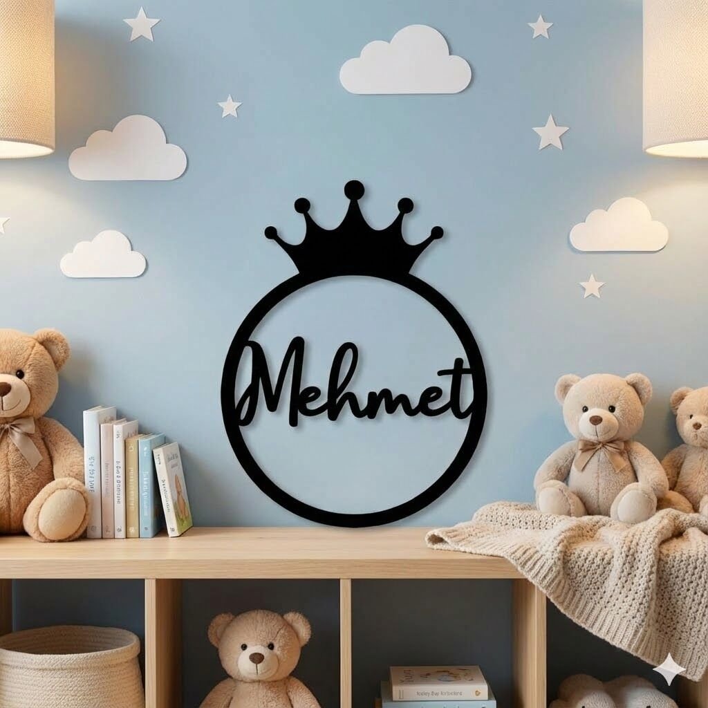 İsme Özel Hoş Geldin Yenidoğan Bebek Kapı Süsü Bebek Kapı Süsü