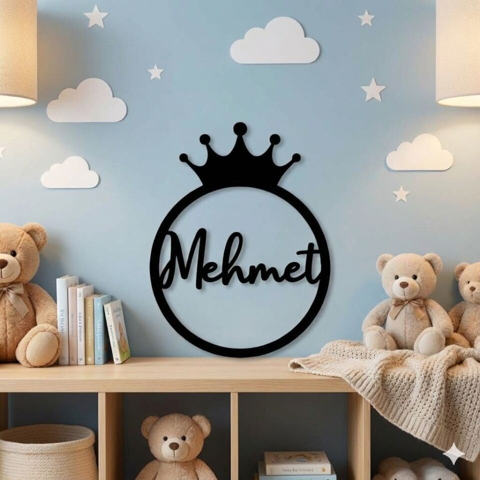 İsme Özel Hoş Geldin Yenidoğan Bebek Kapı Süsü Bebek Kapı Süsü