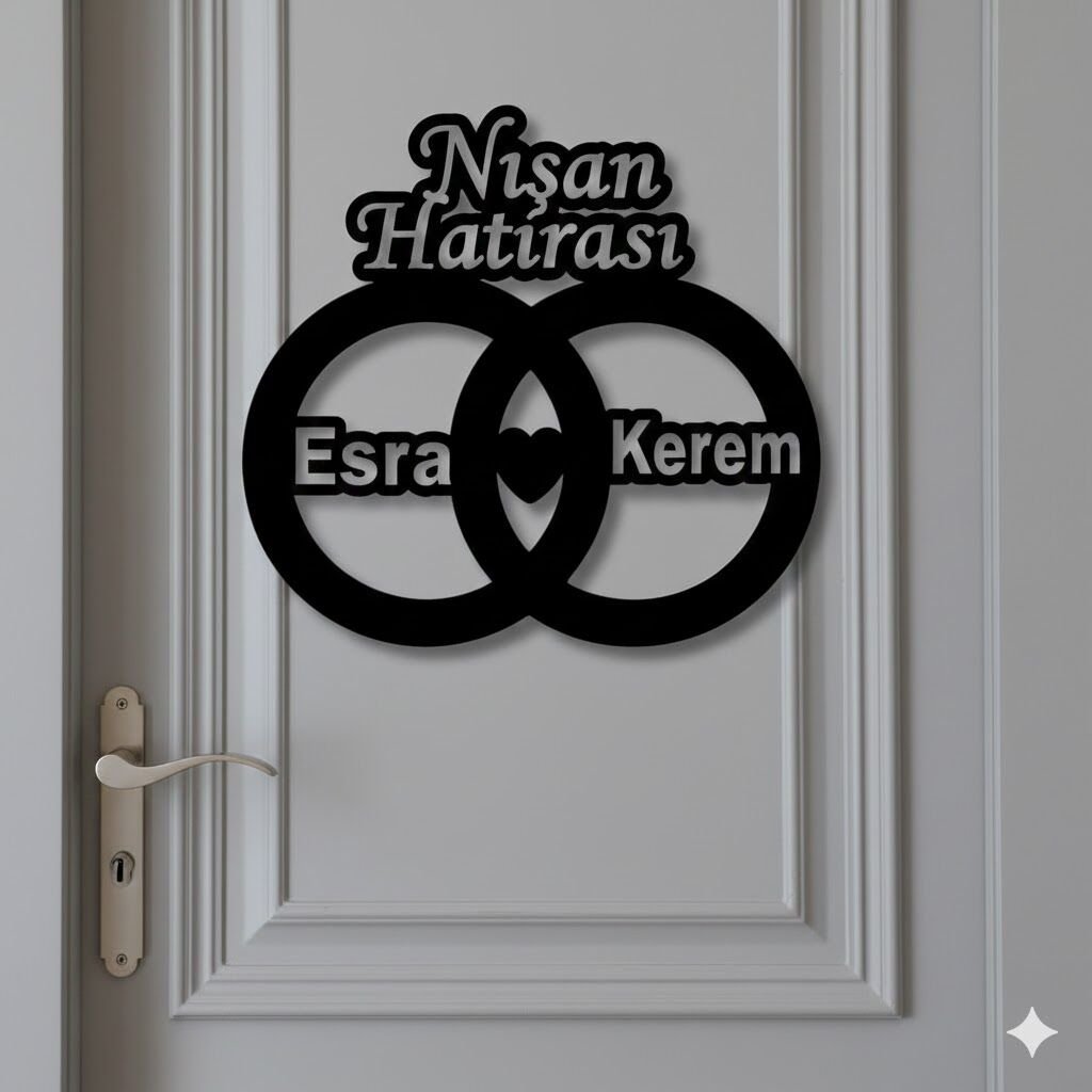 İsme Özel Nişan Hatırası Kapı Süsü Nişan Düğün Kına