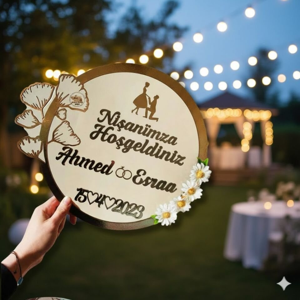İsme Özel Nişan Hatırası Kapı Süsü Nişan Düğün Kına