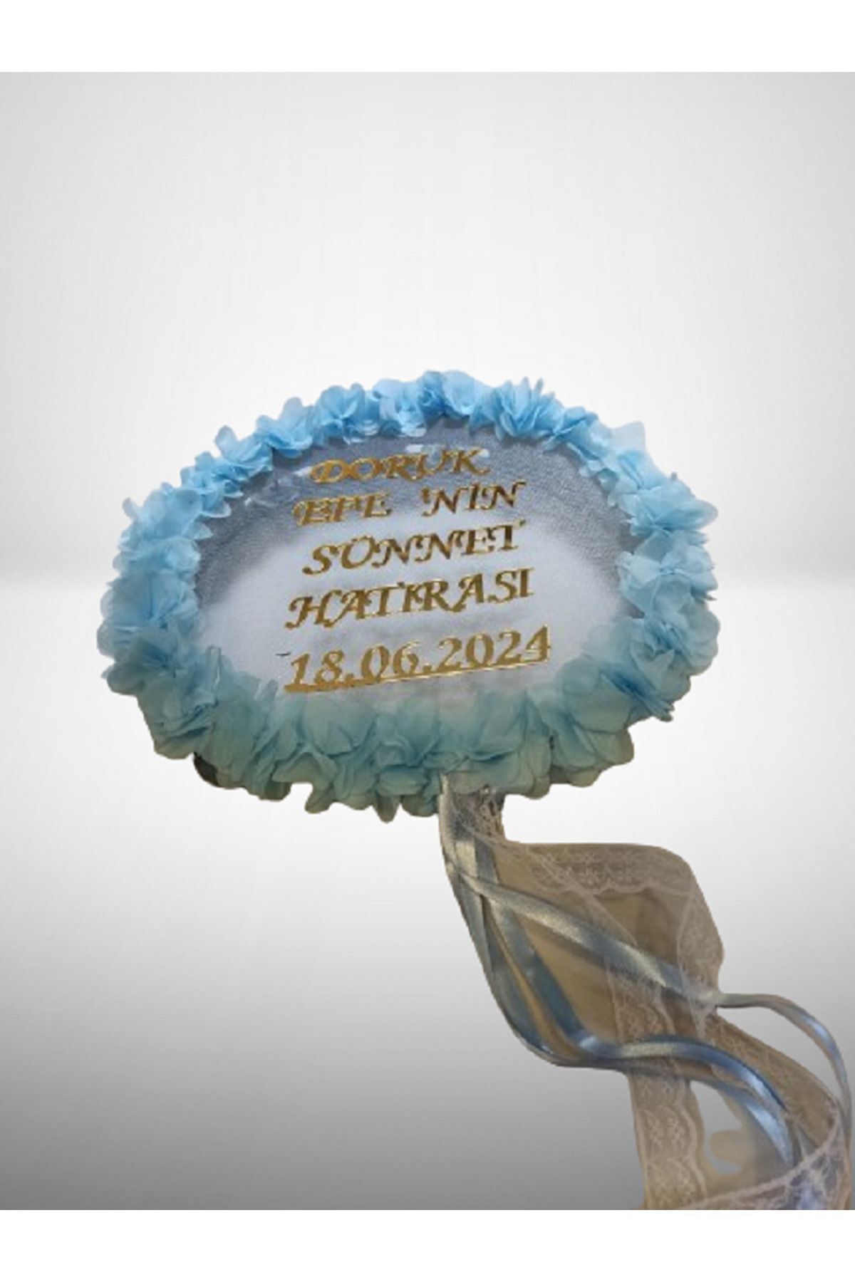 Isme Özel Deri Tef Lazer Gül İle Süslenmiş Sünnet Tefi Vurmalı Çalgı Müzik Aleti