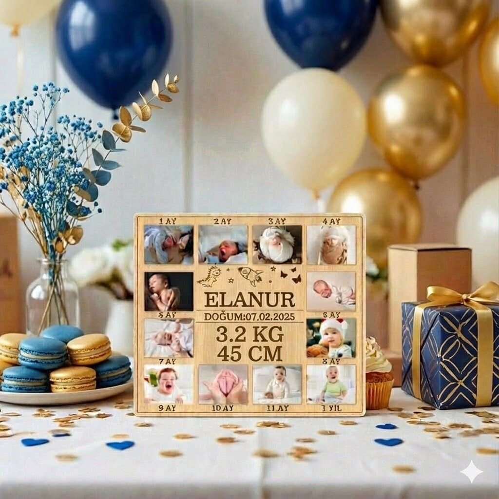 Hoş Geldin Yenidoğan Bebek Süsü Masa Üstü İsimlik