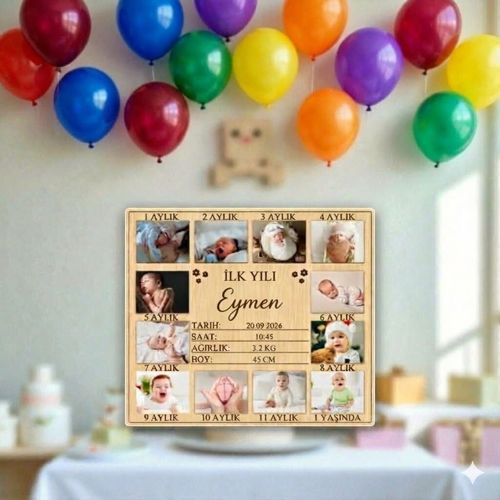 Hoş Geldin Yenidoğan Bebek Süsü Masa Üstü İsimlik